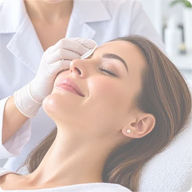Paciente durante una valoración facial