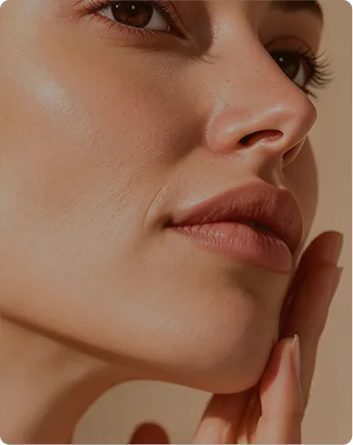 Rostro con piel luminosa y resultado natural